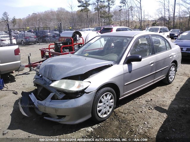 1HGES16575L030807 - 2005 HONDA CIVIC LX BEIGE photo 2