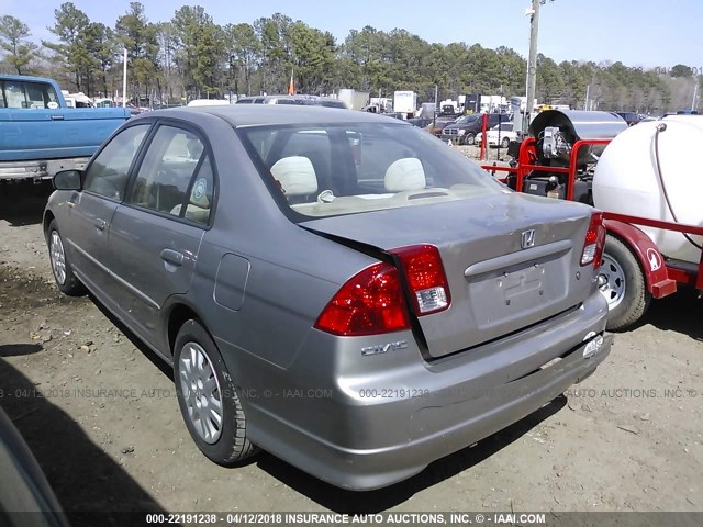 1HGES16575L030807 - 2005 HONDA CIVIC LX BEIGE photo 3