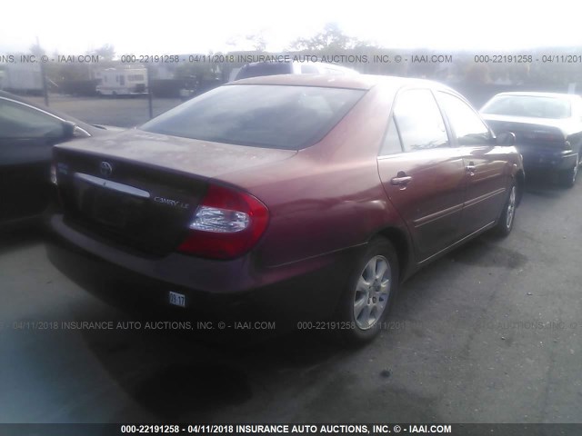 4T1BE32K544370364 - 2004 TOYOTA CAMRY LE/XLE/SE 红色 照片 4