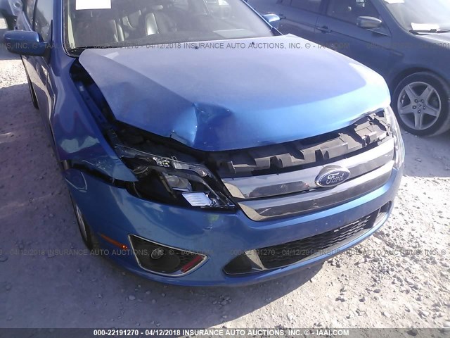 3FAHP0KC9BR206867 - 2011 FORD FUSION SPORT BLUE photo 6