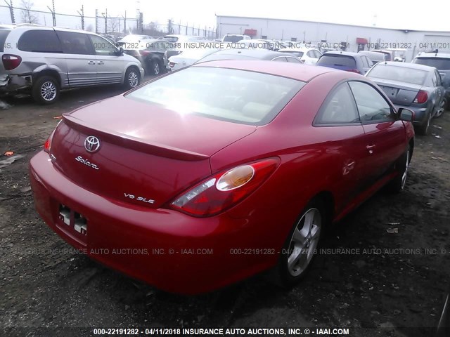 4T1CA30P14U039246 - 2004 TOYOTA CAMRY SOLARA SE/SLE RED photo 4