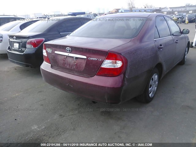 4T1BE32K43U250649 - 2003 TOYOTA CAMRY LE/XLE/SE 栗色 照片 4