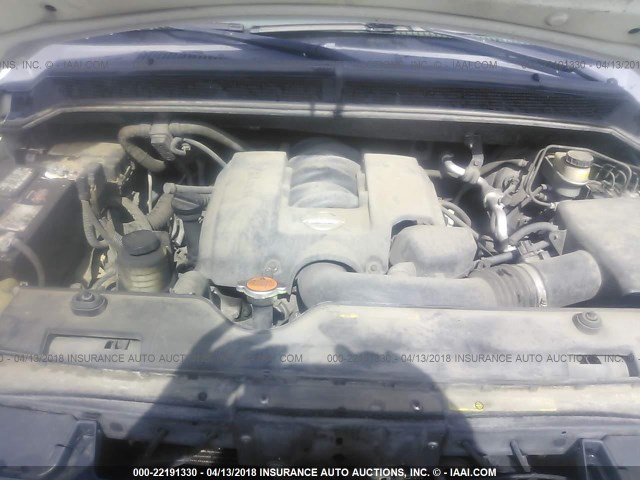 5N1AA08B06N728576 - 2006 NISSAN ARMADA SE/LE WHITE photo 10