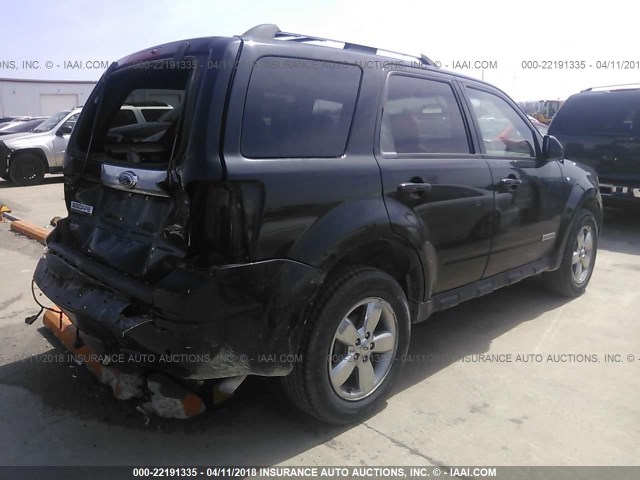 1FMCU04128KE61457 - 2008 FORD ESCAPE LIMITED BLACK photo 4