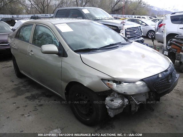 1NXBU40E09Z136551 - 2009 TOYOTA COROLLA S/LE/XLE BEIGE photo 1