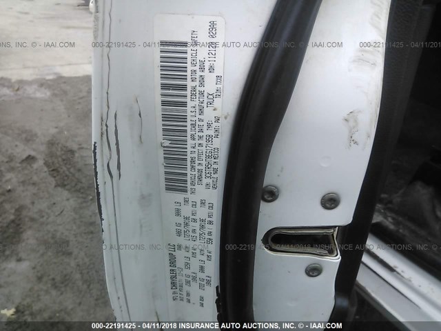 3C6TR5HT8EG171958 - 2014 RAM 2500 ST WHITE photo 9