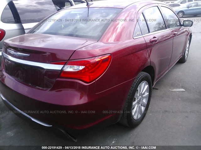 1C3CCBBB4DN695949 - 2013 CHRYSLER 200 TOURING RED photo 4