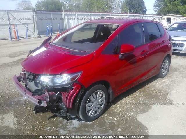 JHMGK5H5XGX006880 - 2016 HONDA FIT LX RED photo 2