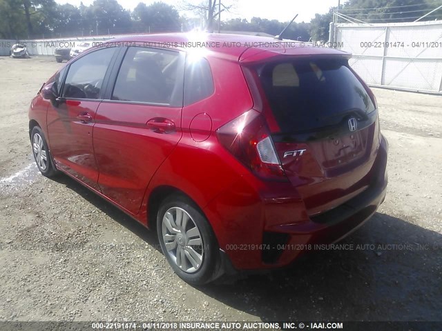 JHMGK5H5XGX006880 - 2016 HONDA FIT LX RED photo 3