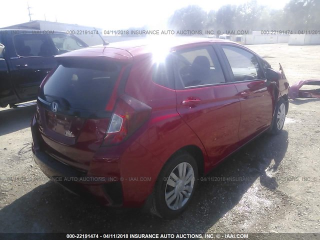 JHMGK5H5XGX006880 - 2016 HONDA FIT LX RED photo 4