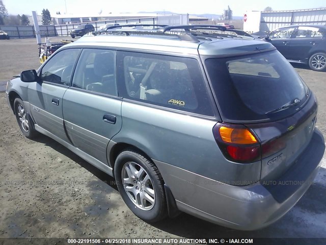 4S3BH675347633630 - 2004 SUBARU LEGACY OUTBACK AWP GREEN photo 3