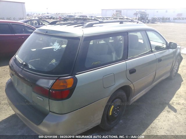 4S3BH675347633630 - 2004 SUBARU LEGACY OUTBACK AWP GREEN photo 4