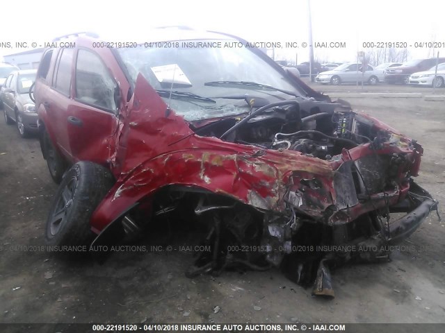 1D4HB48N25F555348 - 2005 DODGE DURANGO SLT RED photo 1