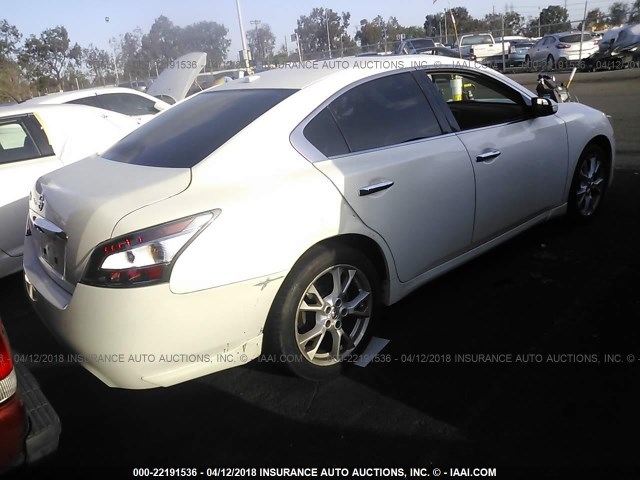 1N4AA5AP5DC829568 - 2013 NISSAN MAXIMA S/SV WHITE photo 4