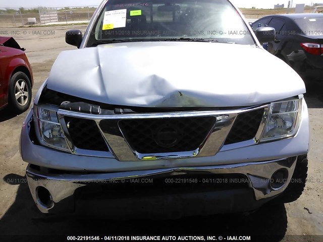 1N6AD06W75C433080 - 2005 NISSAN FRONTIER KING CAB LE/SE/OFF ROAD GRAY photo 6