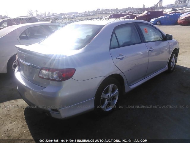 5YFBU4EE5DP092694 - 2013 TOYOTA COROLLA S/LE SILVER photo 4