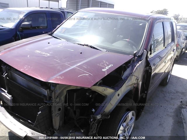 5FNYF4H79DB026422 - 2013 HONDA PILOT EXLN BURGUNDY photo 2