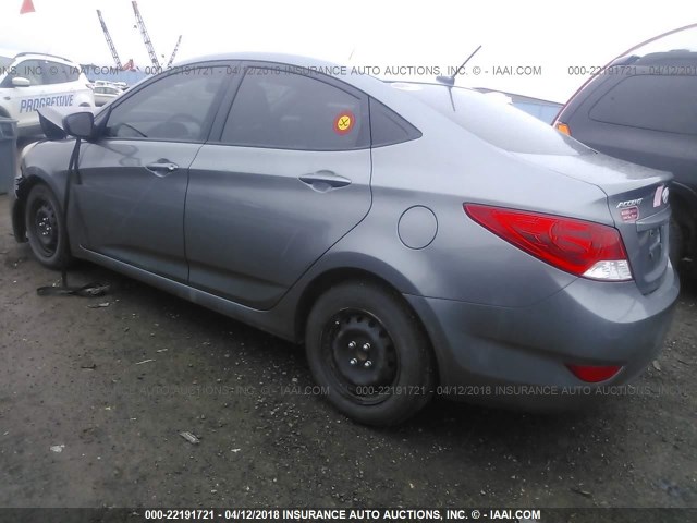 KMHCT4AE4EU712237 - 2014 HYUNDAI ACCENT GLS/GS GRAY photo 3