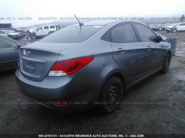 KMHCT4AE4EU712237 - 2014 HYUNDAI ACCENT GLS/GS GRAY photo 4