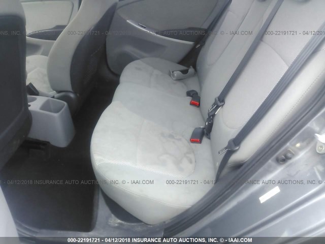 KMHCT4AE4EU712237 - 2014 HYUNDAI ACCENT GLS/GS GRAY photo 8