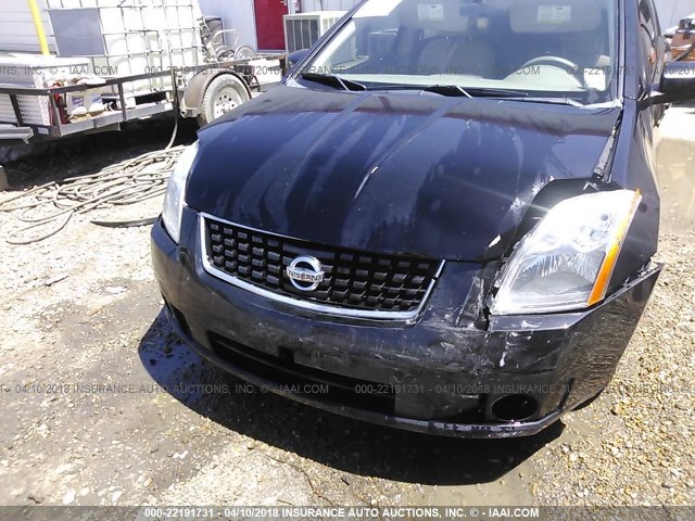 3N1AB61E18L623124 - 2008 NISSAN SENTRA 2.0/2.0S/2.0SL BLACK photo 6