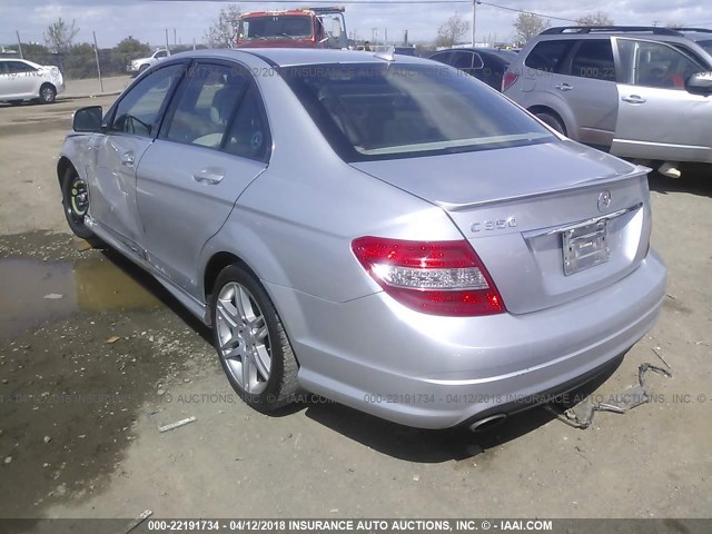 WDDGF56X49R047013 - 2009 MERCEDES-BENZ C 350 SILVER photo 3