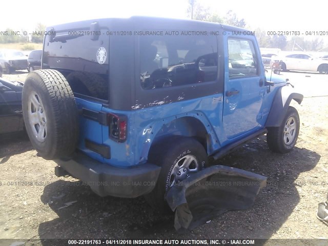 1C4AJWAG9CL154449 - 2012 JEEP WRANGLER SPORT 蓝色 照片 4