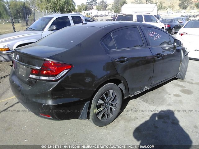 19XFB2F93DE023078 - 2013 HONDA CIVIC EXL BLACK photo 4