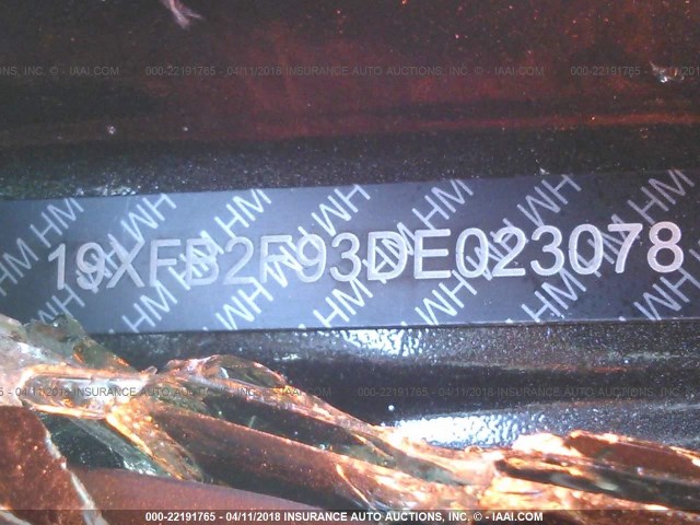 19XFB2F93DE023078 - 2013 HONDA CIVIC EXL BLACK photo 9