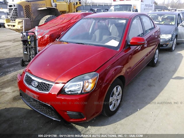KNADH4A31B6960497 - 2011 KIA RIO LX/SX RED photo 2