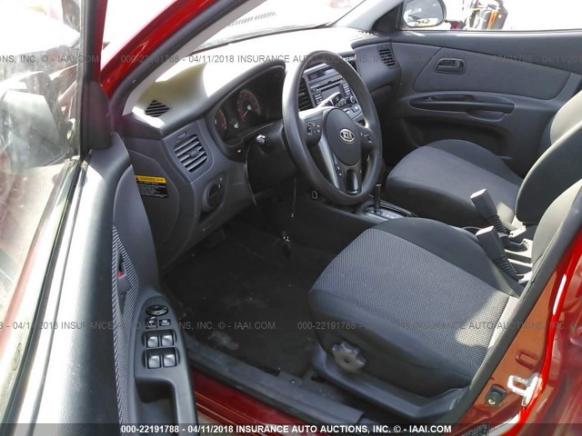 KNADH4A31B6960497 - 2011 KIA RIO LX/SX RED photo 5