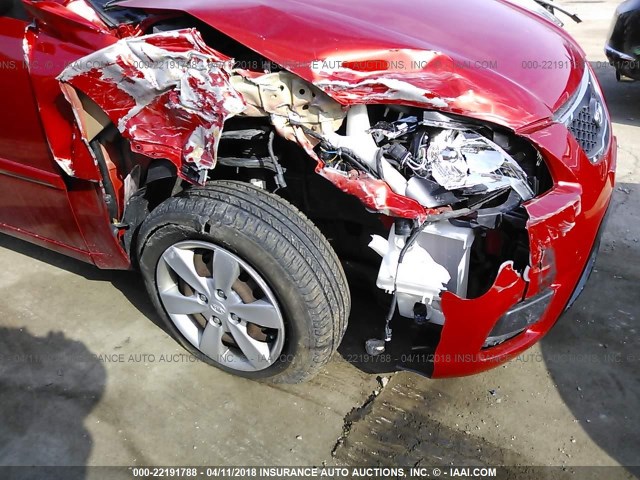 KNADH4A31B6960497 - 2011 KIA RIO LX/SX RED photo 6