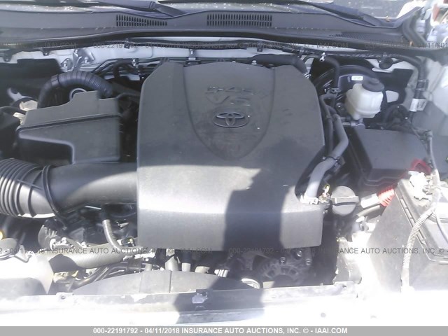 3TMAZ5CN6GM011610 - 2016 TOYOTA TACOMA DBL CAB/SR5/TRD SPORT/OR WHITE photo 10