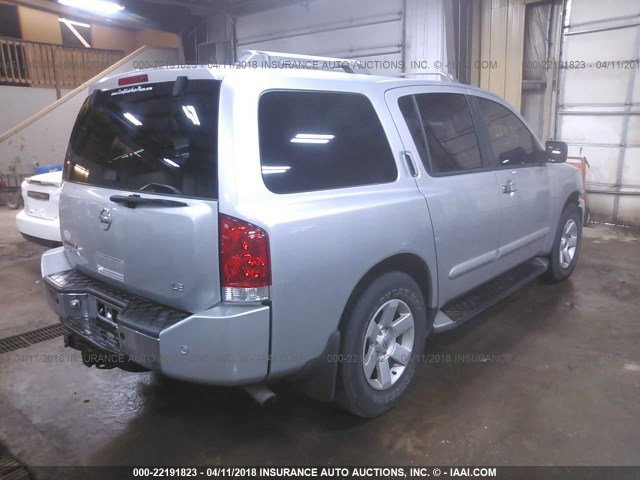 5N1AA08B94N734843 - 2004 NISSAN ARMADA SE/LE SILVER photo 4