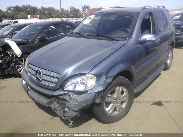 4JGAB57E95A530753 - 2005 MERCEDES-BENZ ML 350 BLUE photo 2