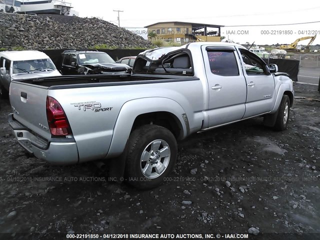 5TEMU52N68Z577736 - 2008 TOYOTA TACOMA DOUBLE CAB LONG BED SILVER photo 4