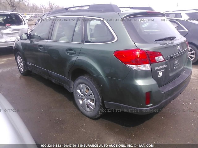 4S4BRBAC3A3315079 - 2010 SUBARU OUTBACK 2.5I GREEN photo 3