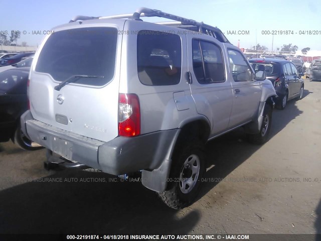 5N1ED28Y92C520131 - 2002 NISSAN XTERRA XE/SE SILVER photo 4