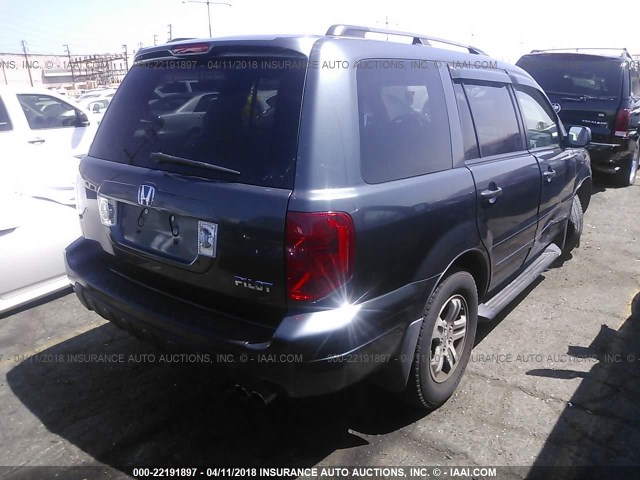 2HKYF18694H580986 - 2004 HONDA PILOT EXL GRAY photo 4