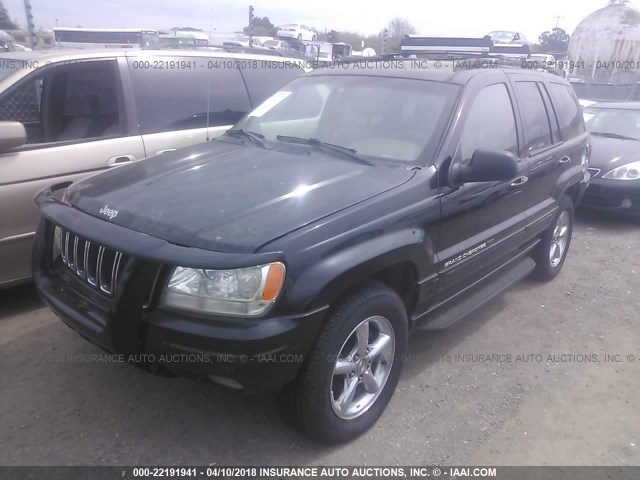 1J4GW58N22C105936 - 2002 JEEP GRAND CHEROKEE LIMITED BLACK photo 2