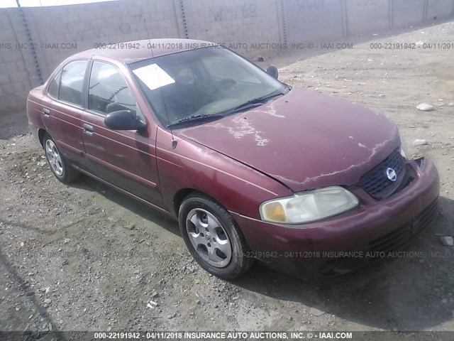 3N1CB51D93L776496 - 2003 NISSAN SENTRA XE/GXE RED photo 1