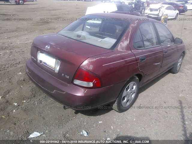 3N1CB51D93L776496 - 2003 NISSAN SENTRA XE/GXE RED photo 4