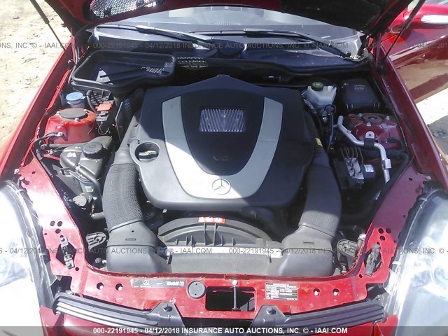 WDBWK56F58F186400 - 2008 MERCEDES-BENZ SLK 350 RED photo 10