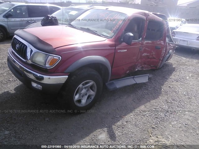 5TEHN72N82Z131878 - 2002 TOYOTA TACOMA DOUBLE CAB RED photo 2