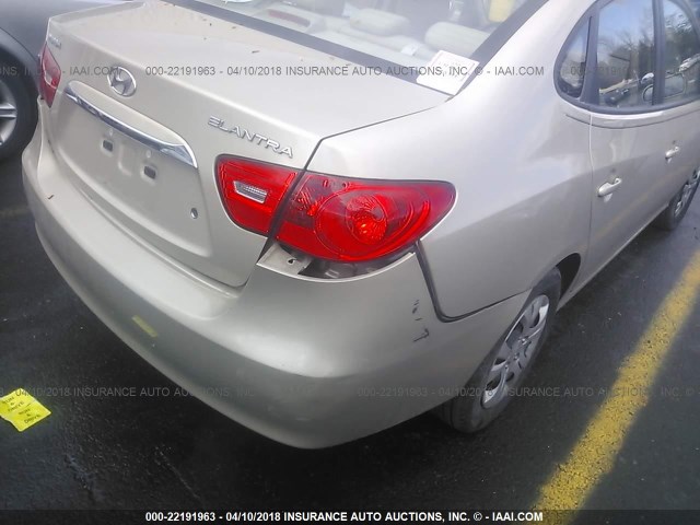 KMHDU4AD8AU101257 - 2010 HYUNDAI ELANTRA BLUE/GLS/SE TAN photo 6