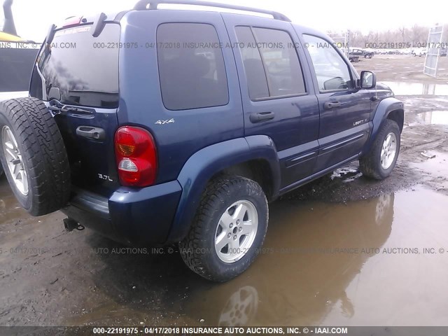 1J4GL58K22W135063 - 2002 JEEP LIBERTY LIMITED Dark Blue photo 4