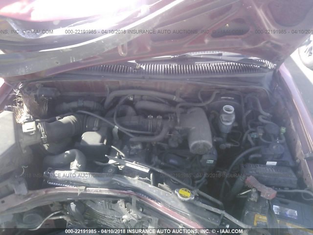 5TENL42N91Z785875 - 2001 TOYOTA TACOMA RED photo 10