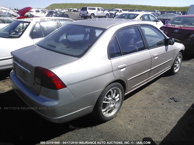 2HGES26711H508167 - 2001 HONDA CIVIC EX GOLD photo 4