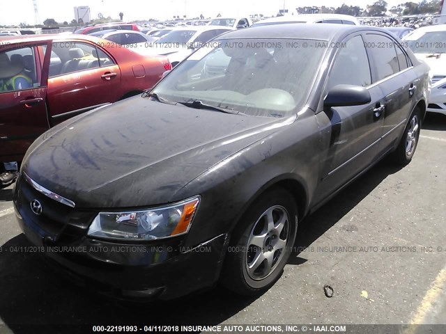 5NPEU46F06H146844 - 2006 HYUNDAI SONATA GLS/LX BLACK photo 2