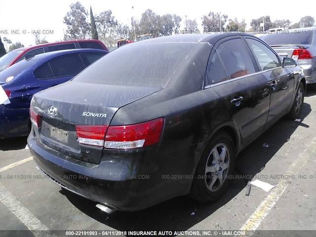 5NPEU46F06H146844 - 2006 HYUNDAI SONATA GLS/LX BLACK photo 4